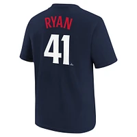 T-shirt Nike Joe Ryan pour jeunes Minnesota Twins avec nom et numéro, bleu marine