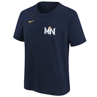 T-shirt Nike bleu marine Minnesota Twins 2024 City Connect avec mot-symbole