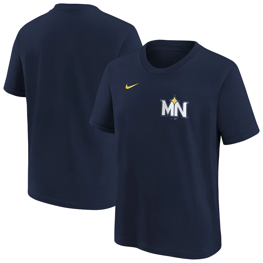 T-shirt Nike bleu marine Minnesota Twins City Connect pour jeune