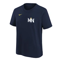 T-shirt Nike bleu marine Minnesota Twins City Connect pour jeune