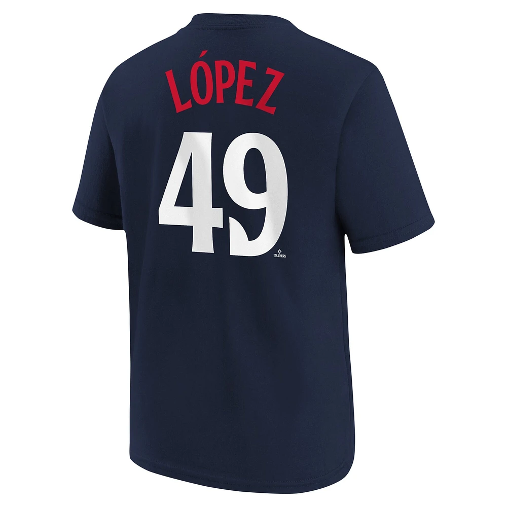 T-shirt avec nom et numéro Nike Pablo Lopez pour jeunes Minnesota Twins, bleu marine