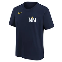 Youth Nike Royce Lewis Navy Minnesota Twins Fuse City Connect Name & Number T-Shirt