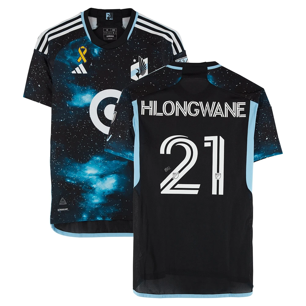 Bongokuhle Hlongwane Minnesota United FC Autographed Match-Used #21 Black adidas Jersey from the 2024 MLS Season - Size M