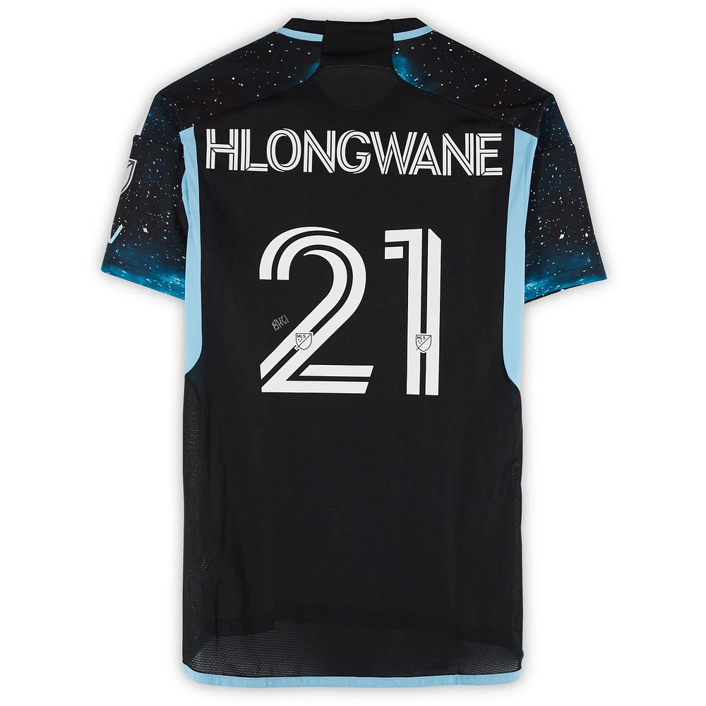 Bongokuhle Hlongwane Minnesota United FC Autographed Match-Used #21 Black adidas Jersey from the 2024 MLS Season - Size M