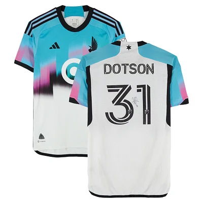 Hassani Dotson Minnesota United FC Autographed Match-Used #31 White adidas Jersey from the 2024 MLS Season - Size M