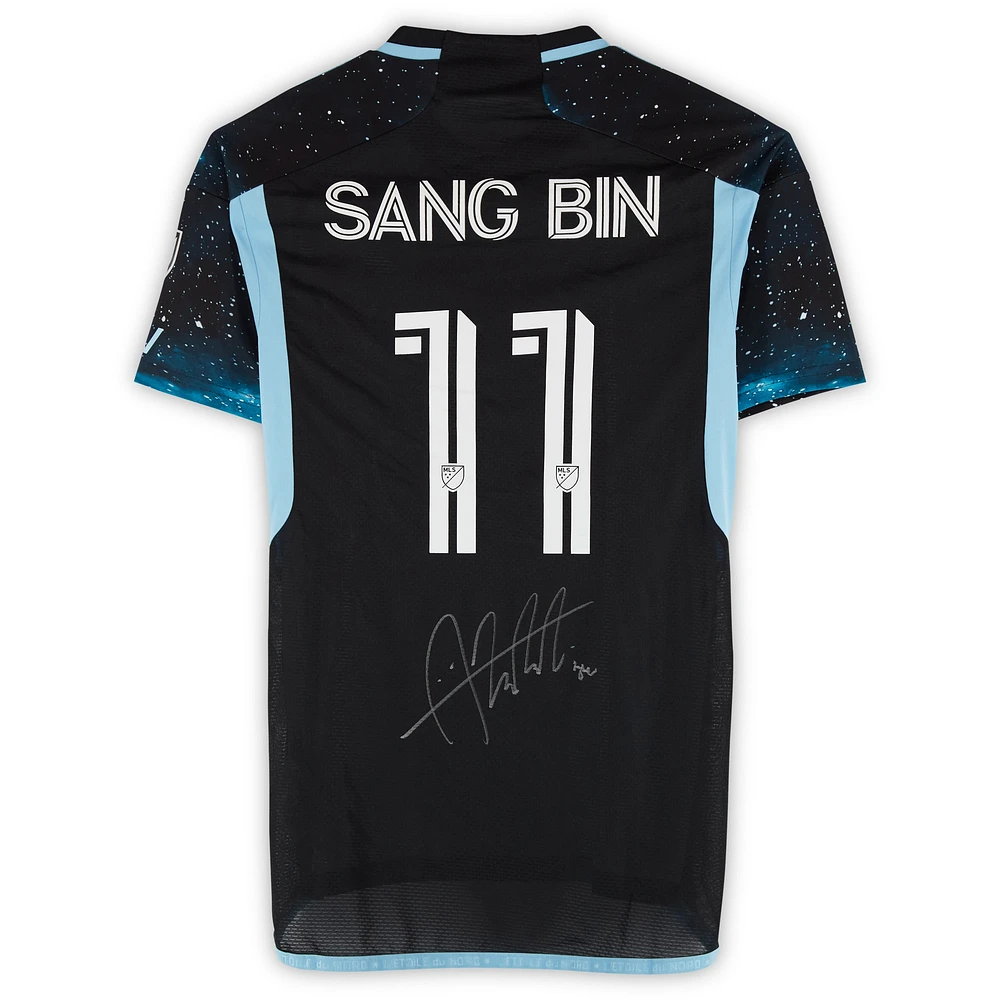 Jeong Sang-bin Minnesota United FC Autographed Match-Used #11 Black adidas Jersey from the 2024 MLS Season - Size S