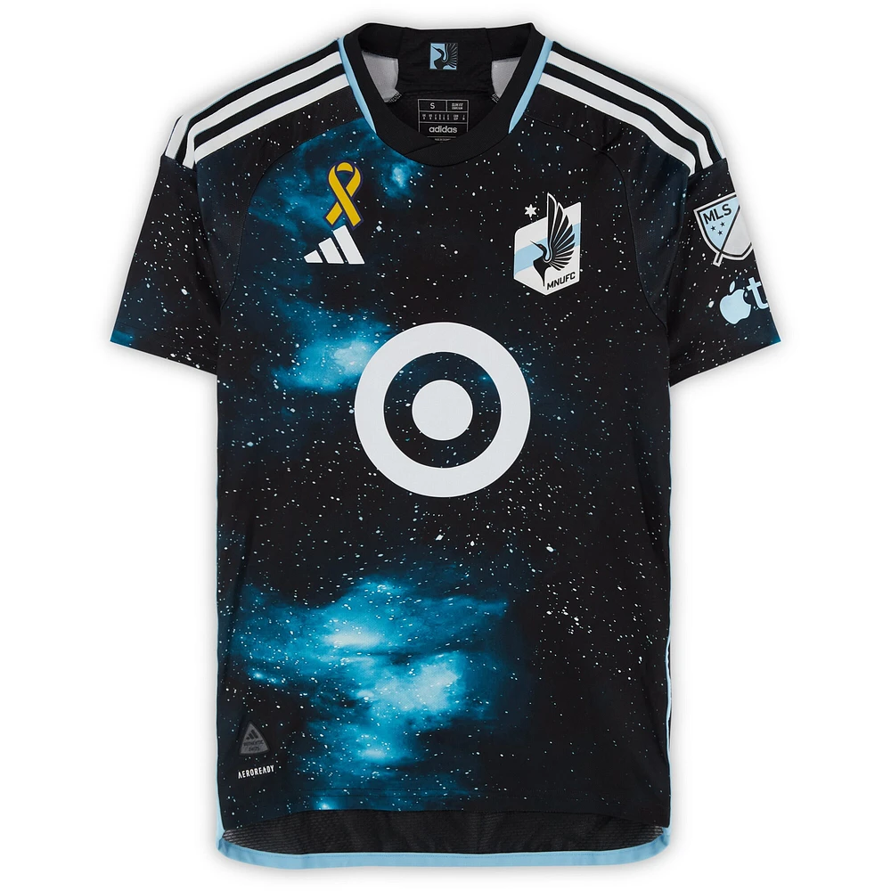 Jeong Sang-bin Minnesota United FC Autographed Match-Used #11 Black adidas Jersey from the 2024 MLS Season - Size S