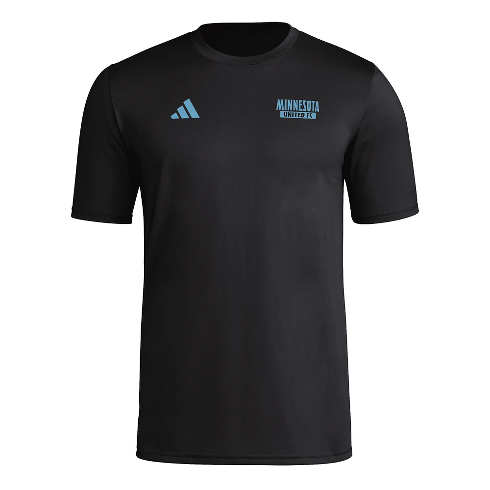 T-shirt cache-cœur adidas noir Minnesota United FC pour homme