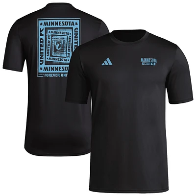 T-shirt cache-cœur adidas noir Minnesota United FC pour homme