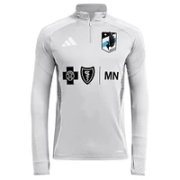 Men's adidas  Silver Minnesota United FC 2025 Quarter-Zip Long Sleeve Training Top