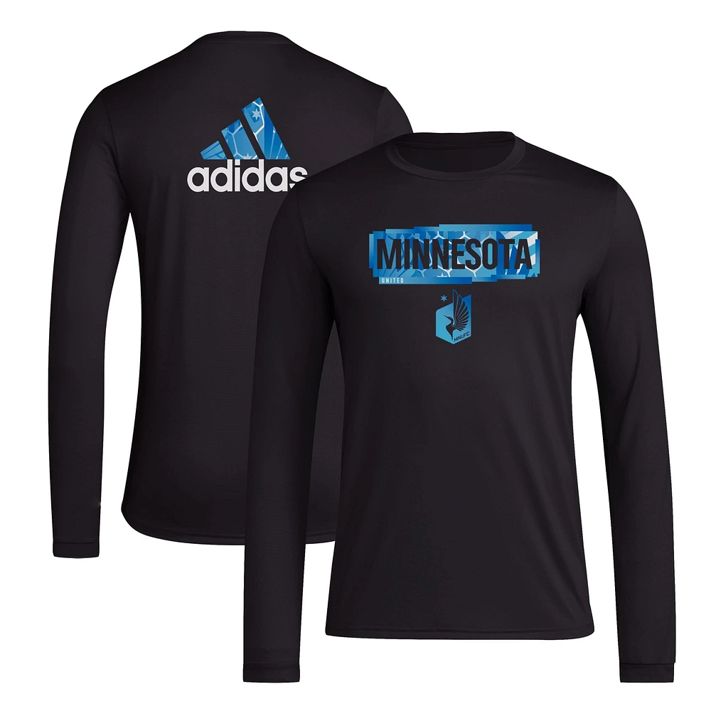 Men's adidas Black Minnesota United FC Local Pop AEROREADY Long Sleeve T-Shirt