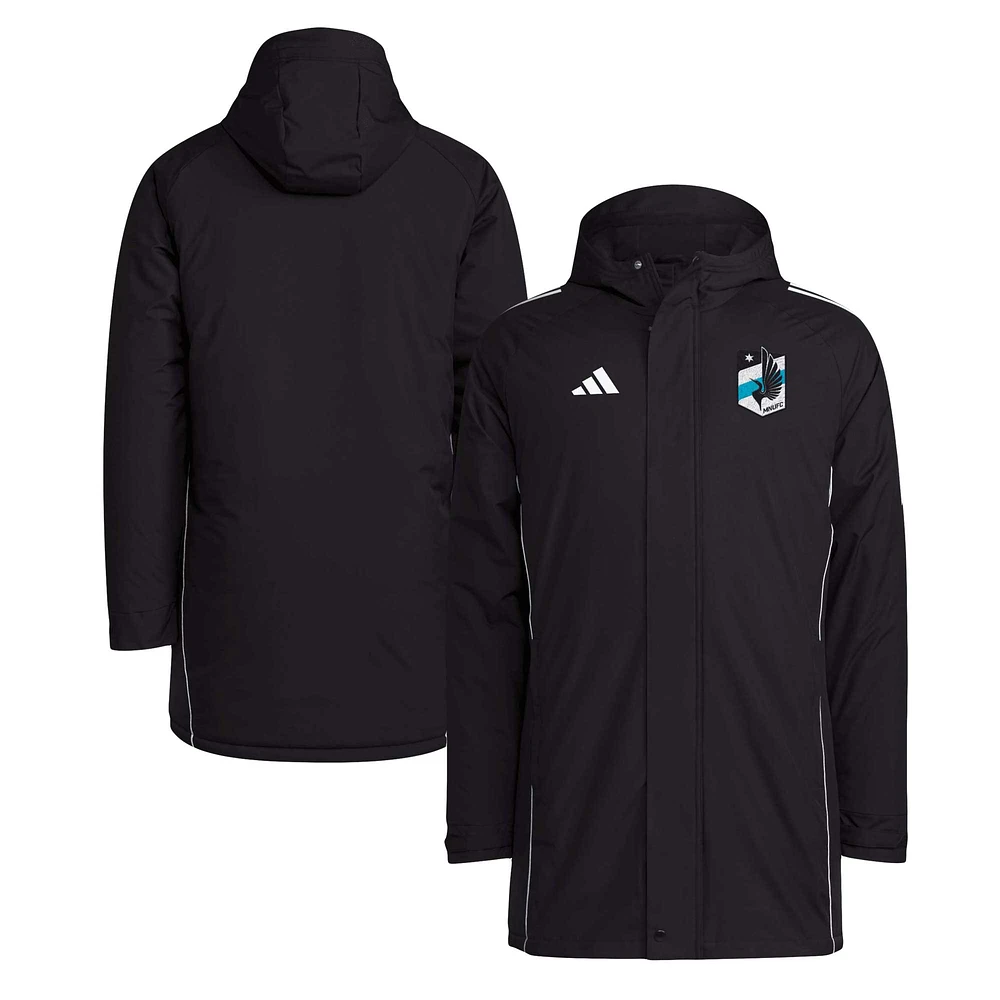 Parka d'hiver à capuche entièrement zippée pour hommes Minnesota United FC Tiro 24 adidas noir