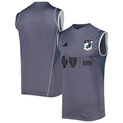 Maillot d'entraînement sans manches adidas Minnesota United FC 2023 pour homme, gris