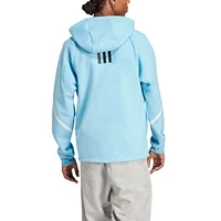 Veste adidas bleu clair Minnesota United FC 2024 Anthem Travel à manches raglan et fermeture éclair pour homme