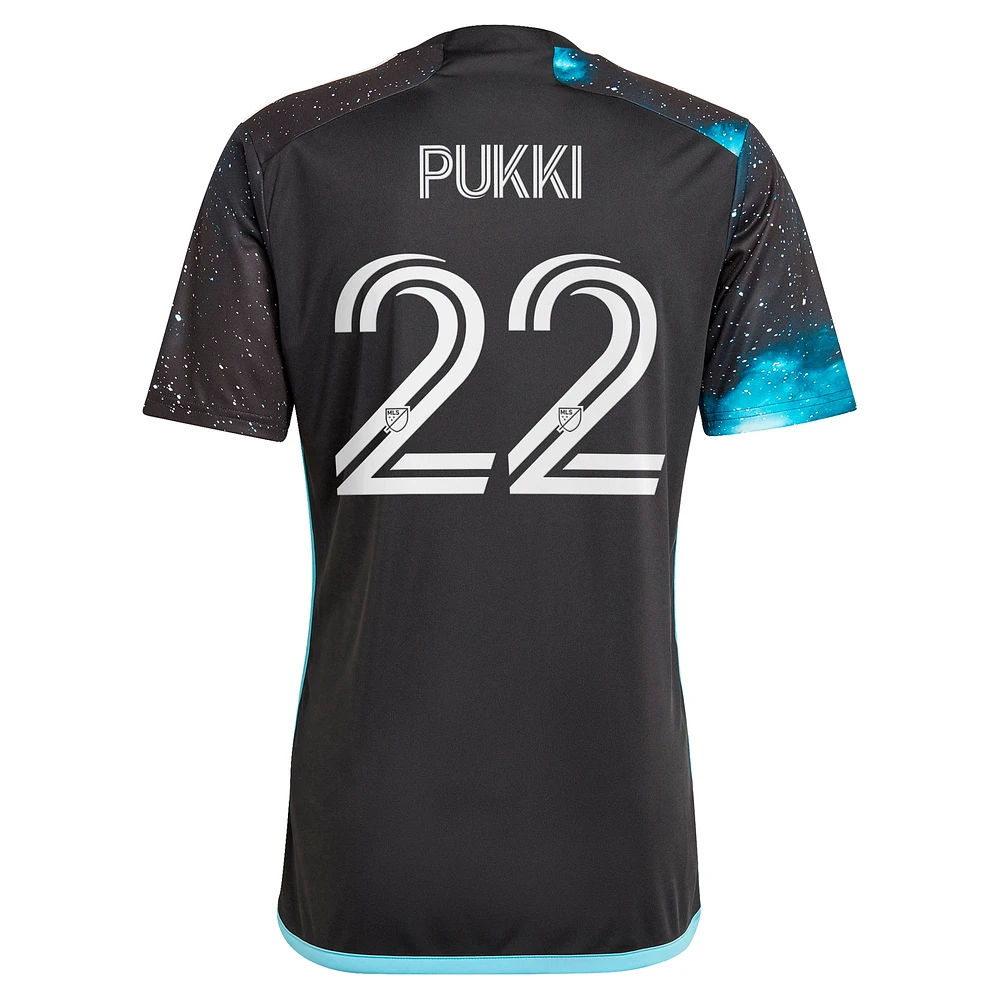 Maillot de joueur adidas Teemu Pukki noir Minnesota United FC 2024 Starry Night Replica pour homme