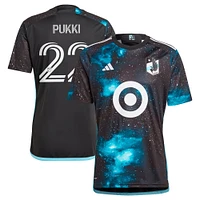 Maillot de joueur adidas Teemu Pukki noir Minnesota United FC 2024 Starry Night Replica pour homme