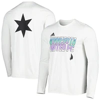 Men's adidas White Minnesota United FC Jersey Hook AEROREADY Long Sleeve T-Shirt