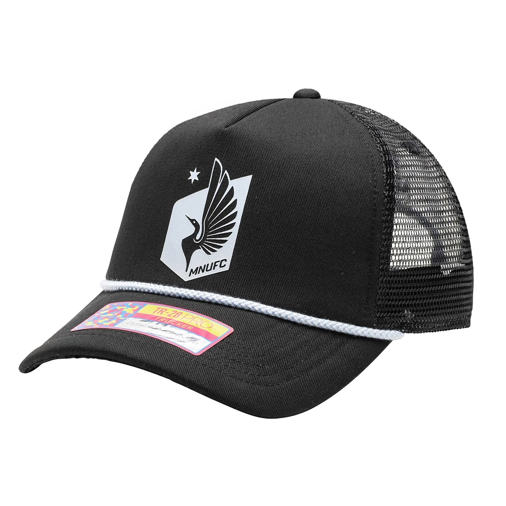 Casquette réglable noire Minnesota United FC Atmosphere Trucker pour homme