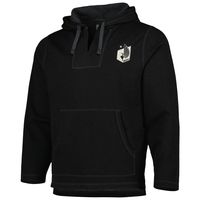 Men's Black Minnesota United FC Baja Fleece V-Neck Pullover Hoodie