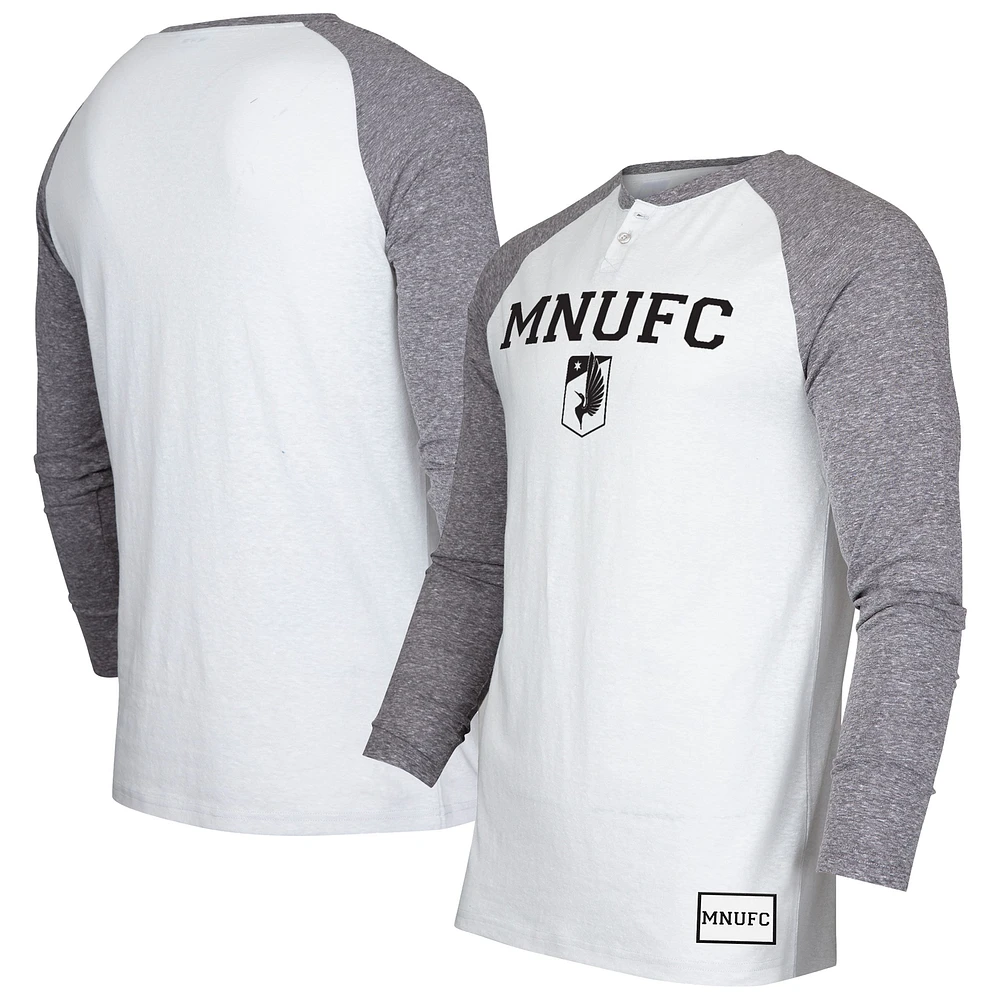 Concepts Sport - T-shirt à manches longues raglan Minnesota United FC Concord Henley pour homme, crème/anthracite