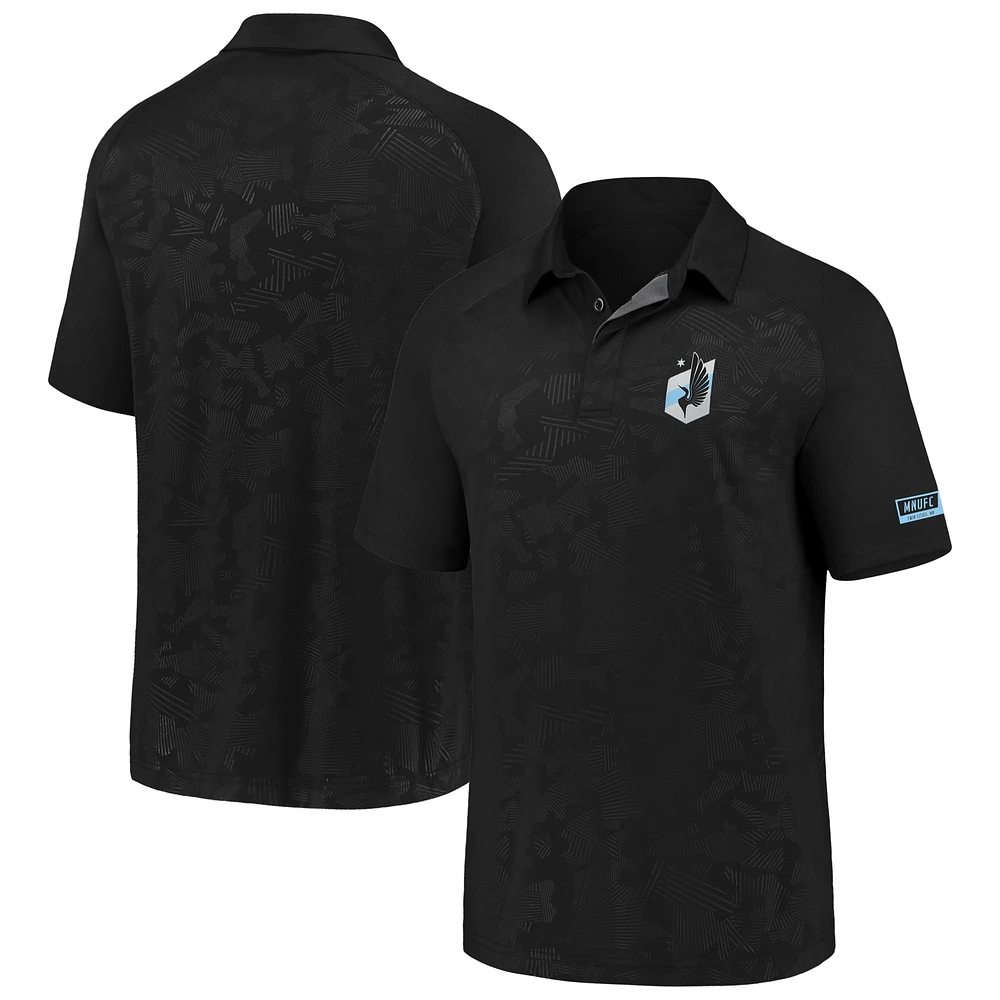 Polo noir emblématique du Minnesota United FC pour homme Fanatics