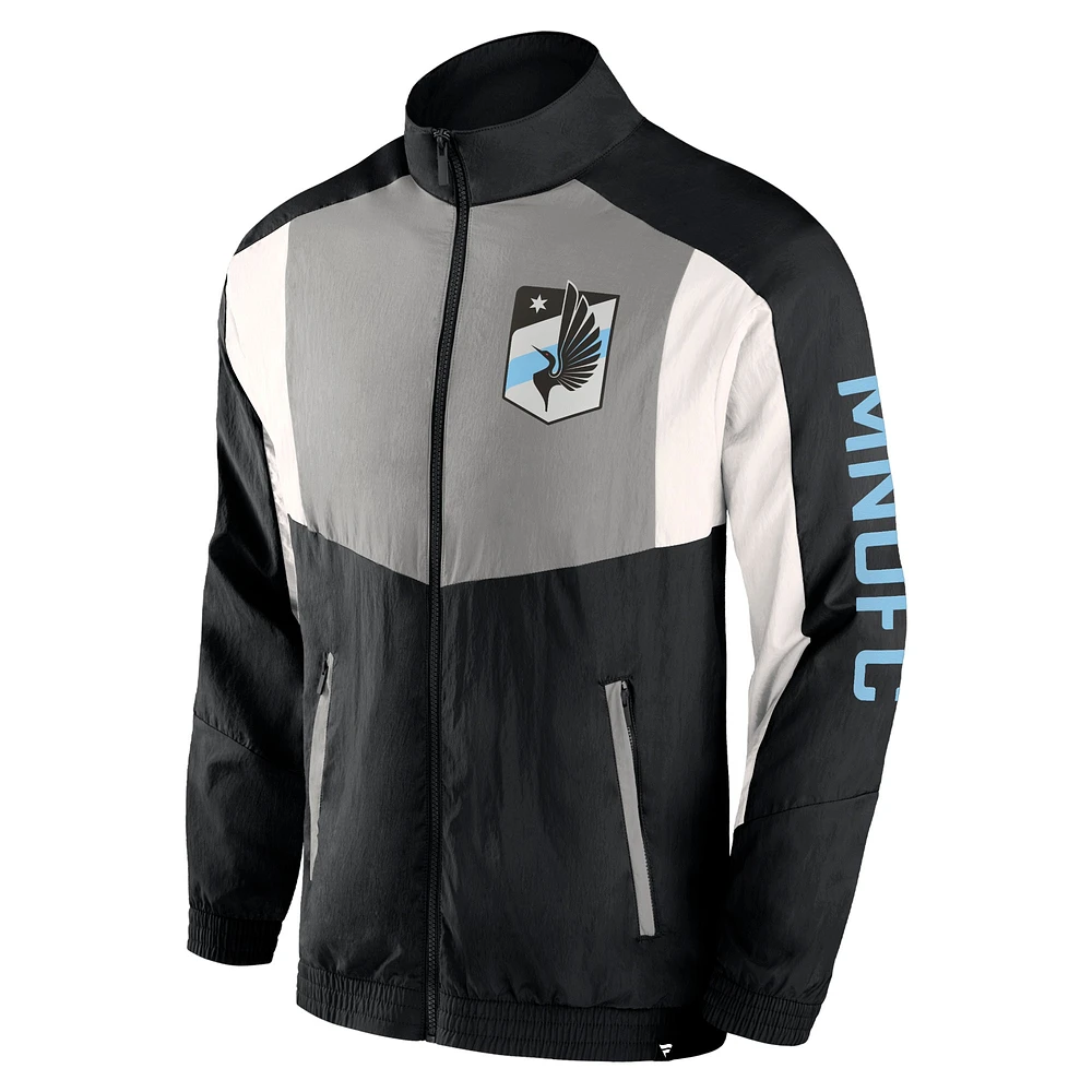 Men's Fanatics  Black Minnesota United FC Net Goal Raglan Full-Zip Track Jacket