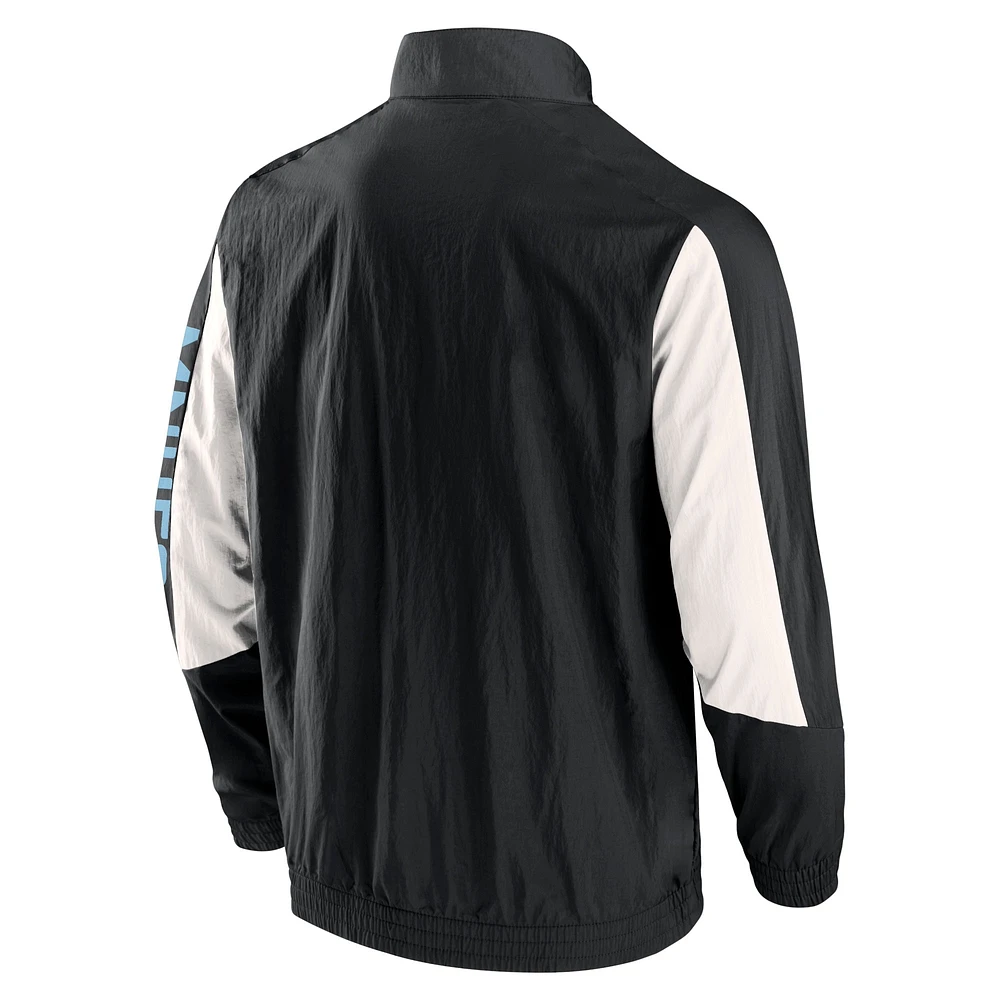 Veste de survêtement entièrement zippée Minnesota United FC Net Goal Raglan noire marque Fanatics pour hommes