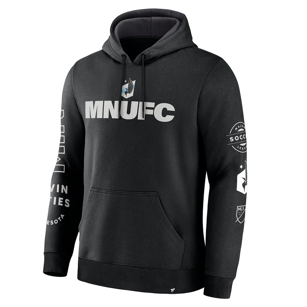 Men's Fanatics Black Minnesota United FC Penalty Kick Legacy Pullover Hoodie