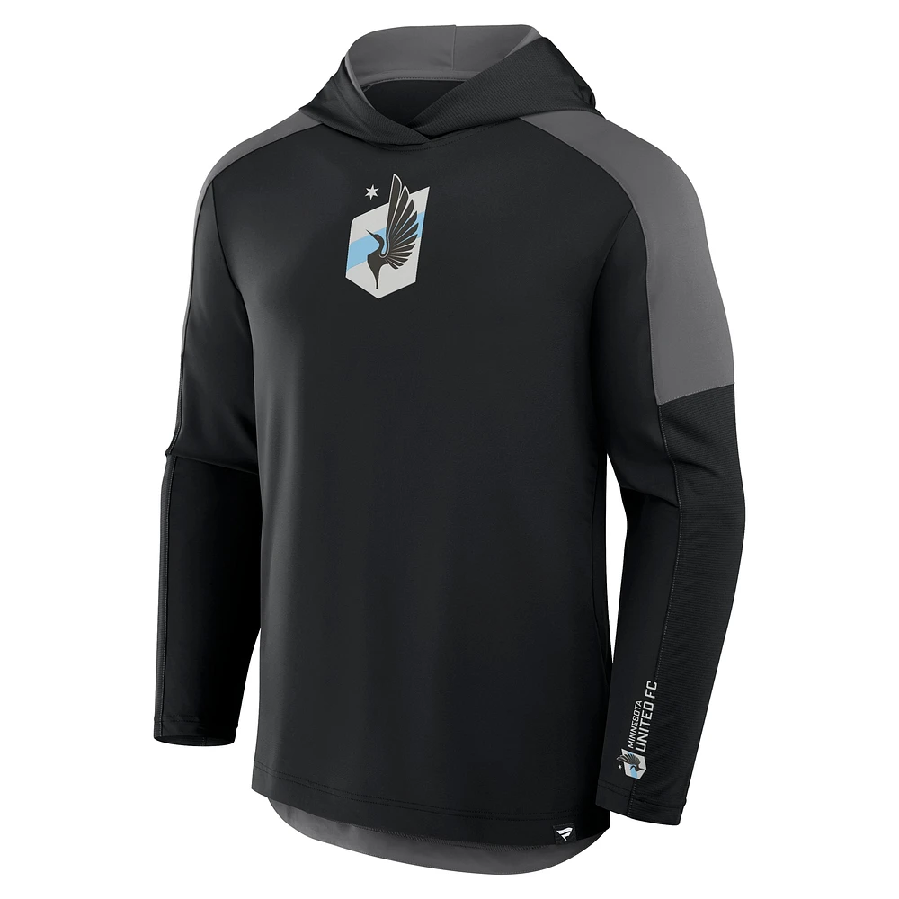 Men's Fanatics Black Minnesota United FC Red Card Transitional Pullover Hoodie