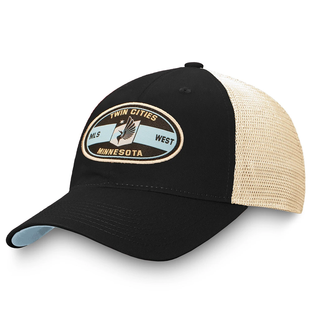 Casquette réglable noire Minnesota United FC True Classic Trucker de marque Fanatics pour hommes