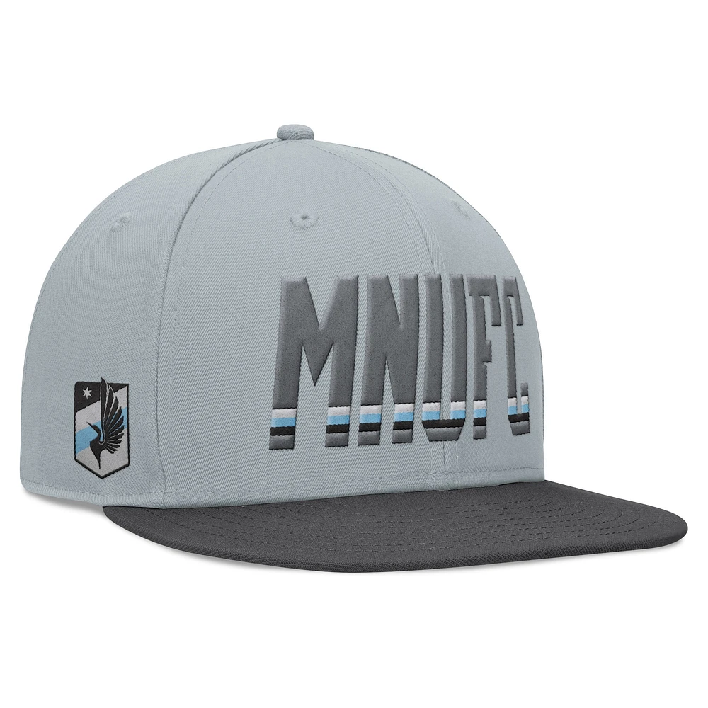 Casquette Snapback fumée Fanatics gris Minnesota United FC pour hommes