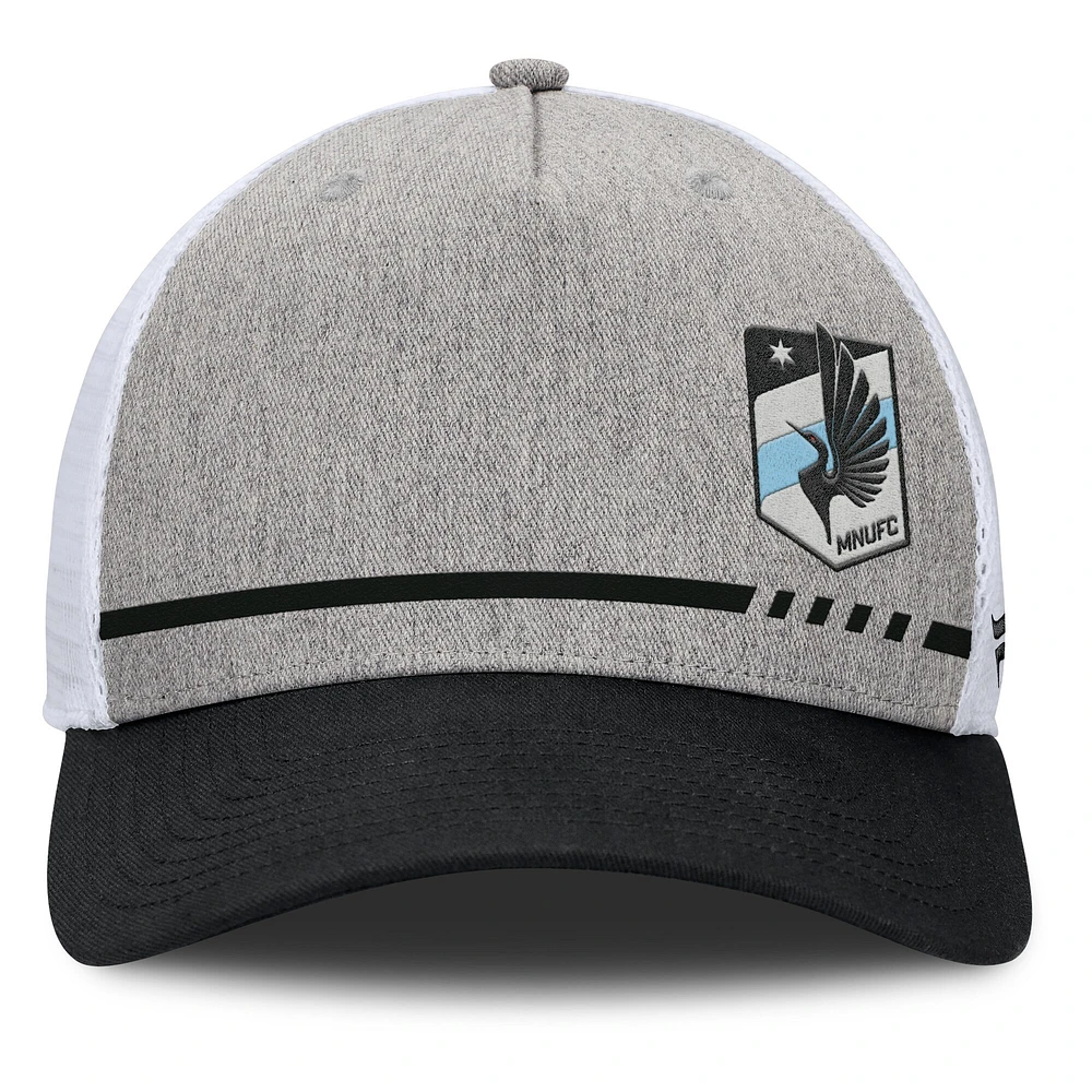 Men's Fanatics Heather Gray Minnesota United FC Low Block Trucker Adjustable Hat