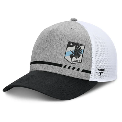 Men's Fanatics Heather Gray Minnesota United FC Low Block Trucker Adjustable Hat