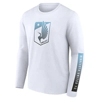 T-shirt blanc à manches longues Minnesota United FC de marque Fanatics pour hommes