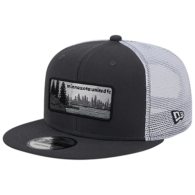 Casquette Snapback 9FIFTY New Era pour hommes, noir/blanc, Minnesota United FC Outdoor Trucker