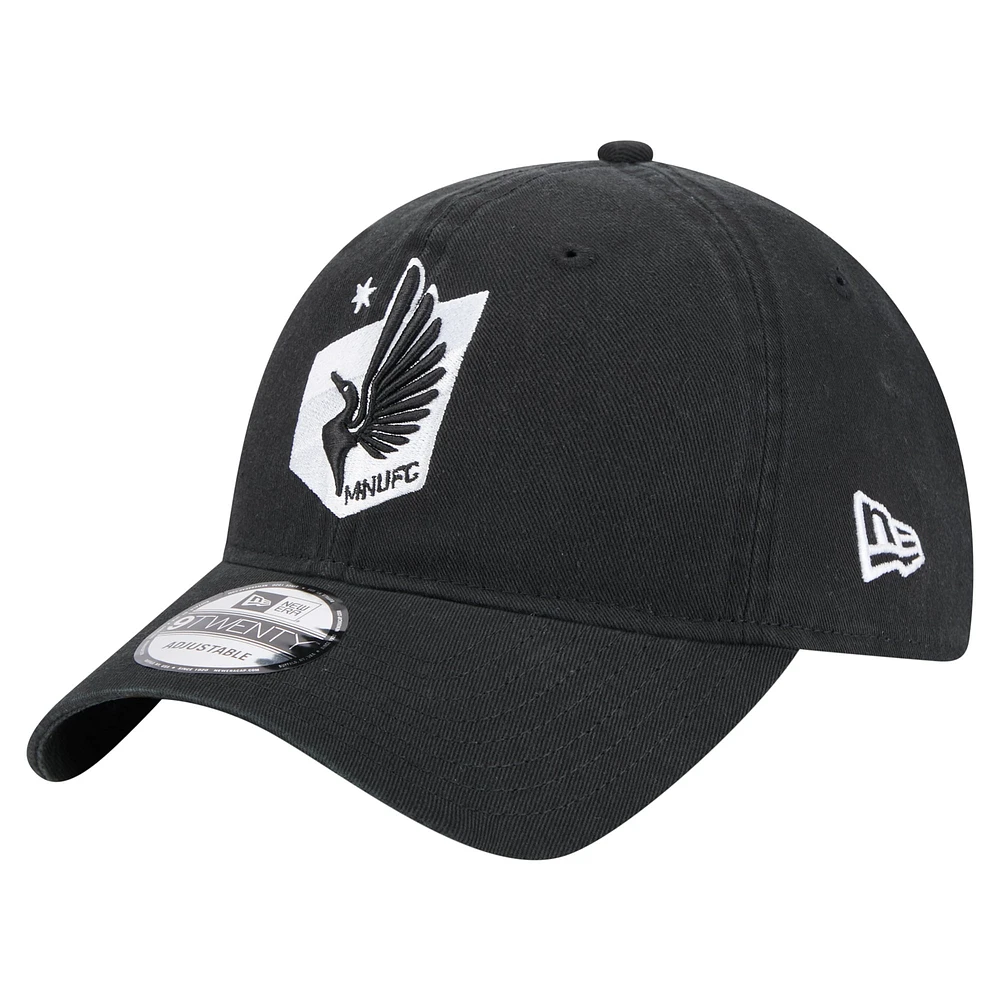 Men's New Era Black Minnesota United FC 2025 Kickoff 9TWENTY Adjustable Hat