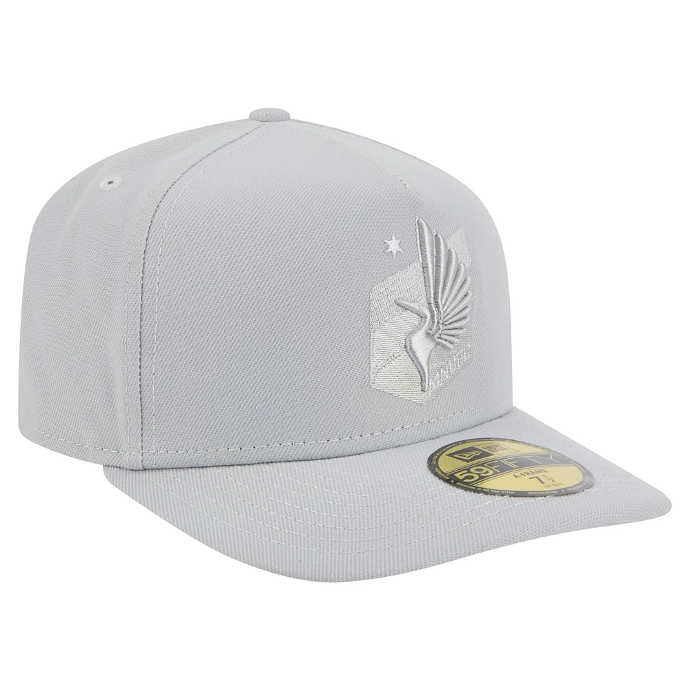 Men's New Era Gray Minnesota United FC Color Pack A-Frame 59FIFTY Fitted Hat