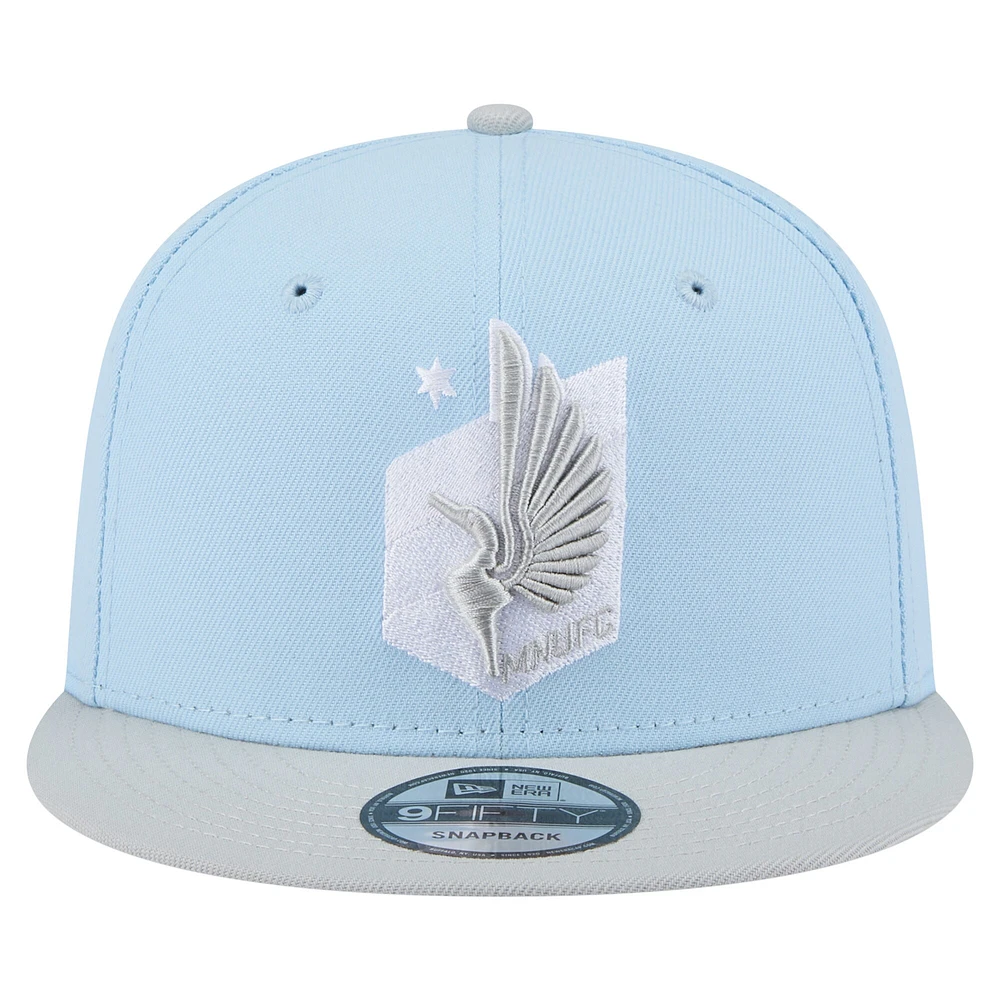 Men's New Era Light Blue Minnesota United FC Color Pack Two-Tone 9FIFTY Snapback Hat