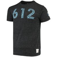 Men's Original Retro Brand Heathered Black Minnesota United FC Area Code Tri-Blend T-Shirt