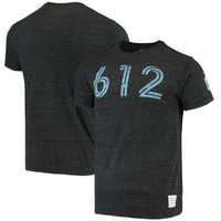 Men's Original Retro Brand Heathered Black Minnesota United FC Area Code Tri-Blend T-Shirt