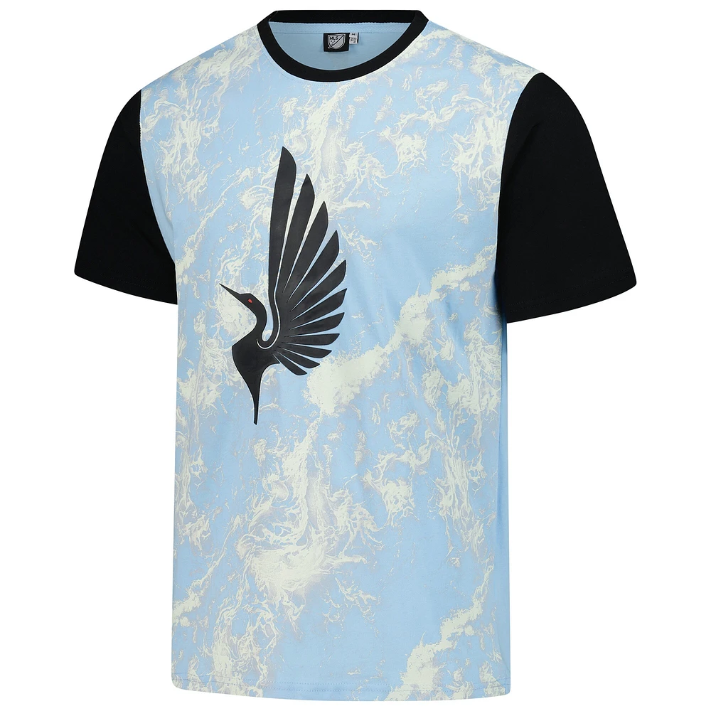 T-shirt coupe décontractée bleu clair Minnesota United FC pour homme, motif Suède