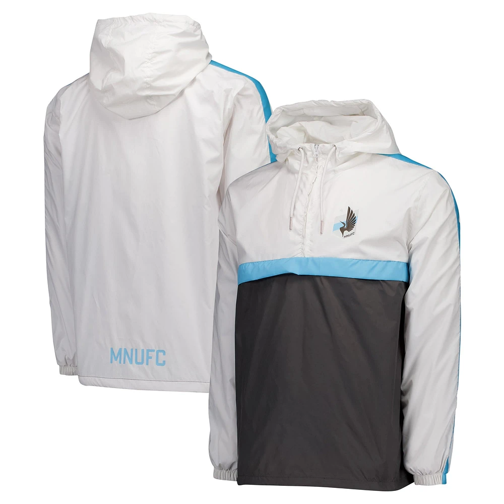 Men's White Minnesota United FC Anorak Half-Zip Hoodie Jacket