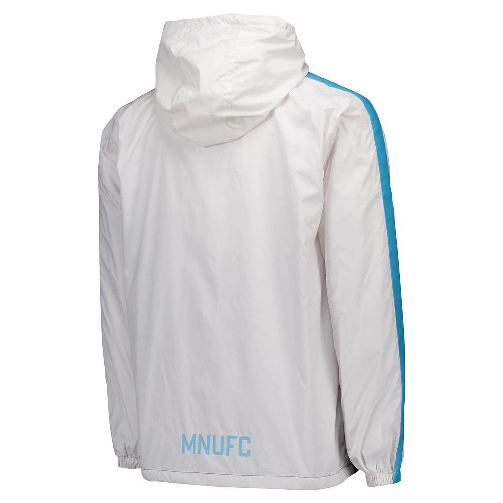 Men's White Minnesota United FC Anorak Half-Zip Hoodie Jacket