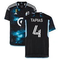 Miguel Tapias Minnesota United FC Autographed Match-Used #4 Black adidas Jersey from the 2024 MLS Season - Size M