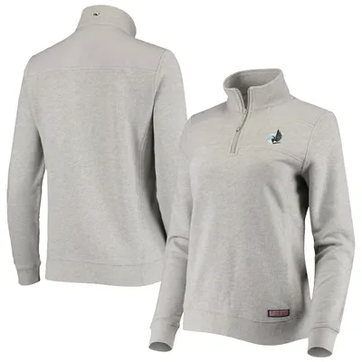 Vineyard Vines Carolina Panthers Heather Gray Shep Shirt Quarter-Zip  Sweatshirt