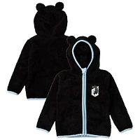 Sweat à capuche zippé intégral en peluche Tie-Breaker Teddy du Minnesota United FC noir pour tout-petits