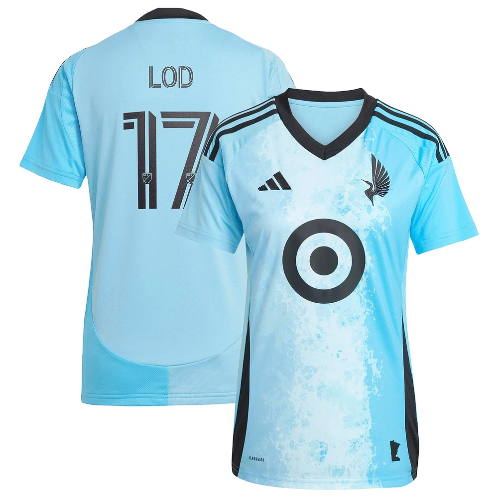 Maillot de joueur réplique adidas Robin Lod bleu Minnesota United FC 2025 CONVERGENCE pour femme
