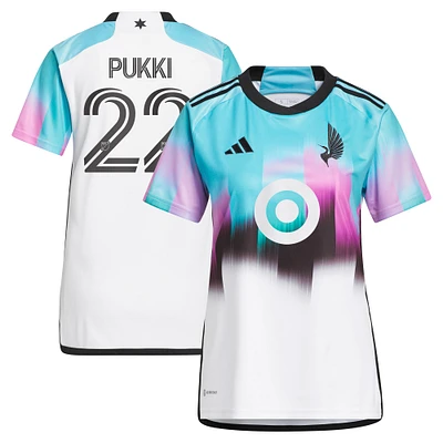 Maillot de joueur réplique adidas Teemu Pukki blanc Minnesota United FC 2024 The Northern Lights Kit pour femme