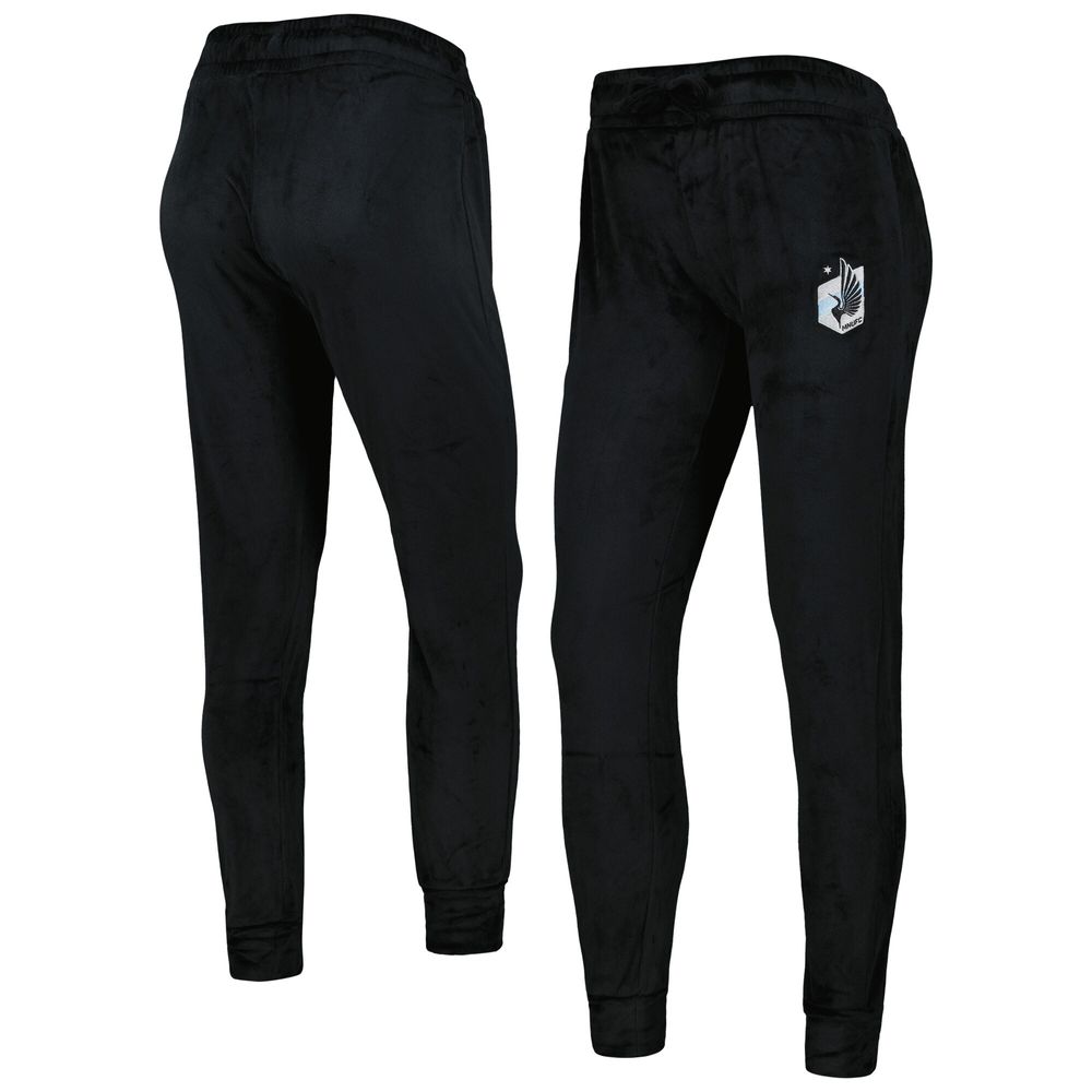 Women's Concepts Sport Black Minnesota United FC Intermission Velour Cuffed Pants