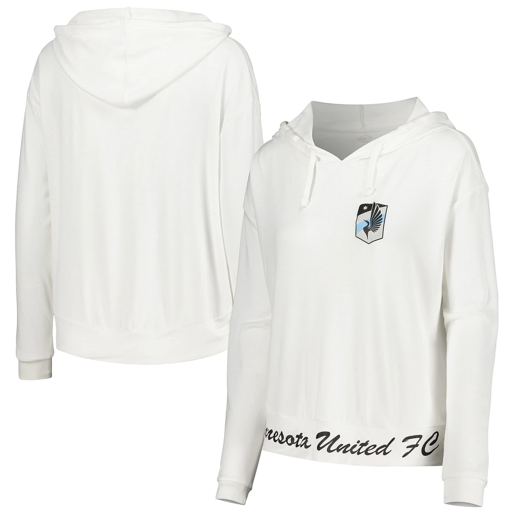 Sweat à capuche manches longues Accord Minnesota United FC Concepts Sport pour femme, blanc